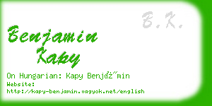 benjamin kapy business card